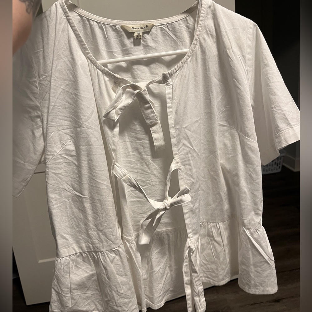 Elegant White Blouse with Bow Accents